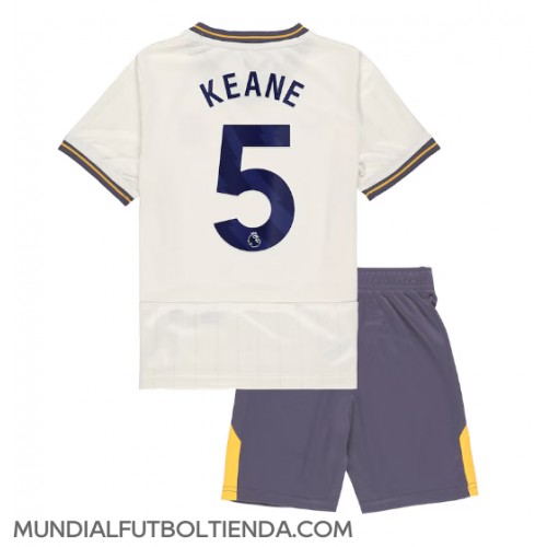 Camiseta Everton Michael Keane #5 Tercera Equipación Replica 2024-25 para niños mangas cortas (+ Pantalones cortos)